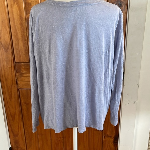 Eileen Fisher Jersey Organic Linen Long sleeve Tee Top XL Lavender Light Purple - Picture 3 of 7